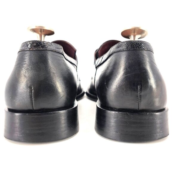 Cesare Paciotti Mens 12 Italy Black Leather Alligator Monk Loafers Dress Shoes - Picture 4 of 12